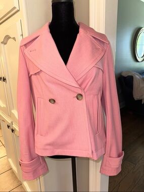 *NWT* Ann Taylor Pink Double-Breasted short Peacoat sz8